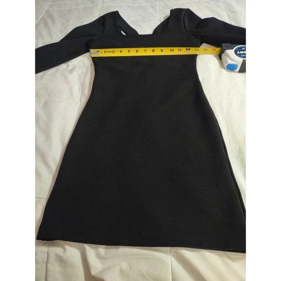 Mink Pink Dress Size S Black Cold Back Long Sleeve - Picture 5 of 8